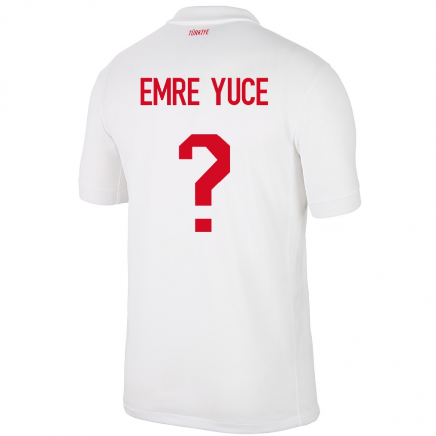 ילדים כדורגל טורקיה Yunus Emre Yüce #0 לבן ג'רזי ביתית 24-26