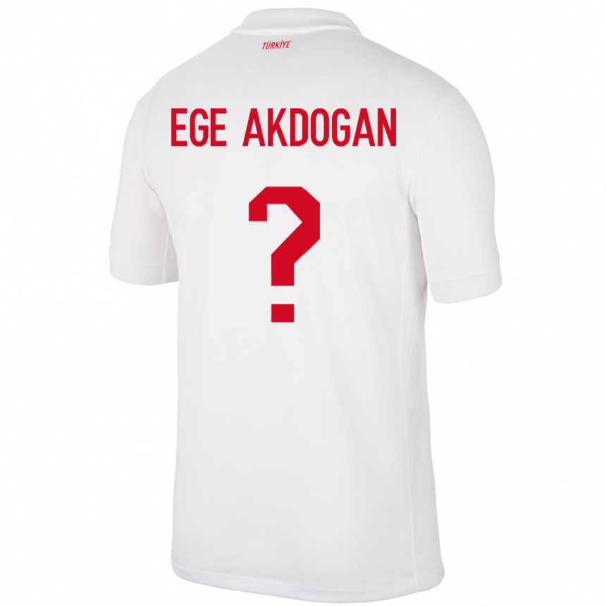 ילדים כדורגל טורקיה Hasan Ege Akdoğan #0 לבן ג'רזי ביתית 24-26