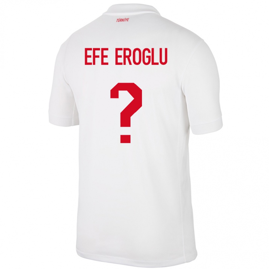 ילדים כדורגל טורקיה Cem Efe Eroğlu #0 לבן ג'רזי ביתית 24-26