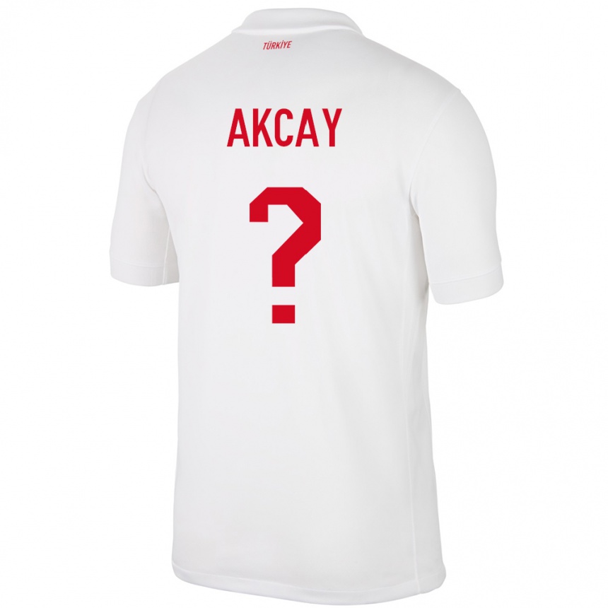 ילדים כדורגל טורקיה Yasin Akçay #0 לבן ג'רזי ביתית 24-26