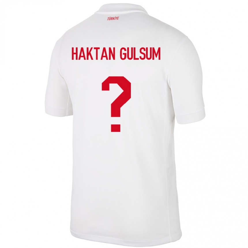 ילדים כדורגל טורקיה Ayaz Haktan Gülsüm #0 לבן ג'רזי ביתית 24-26