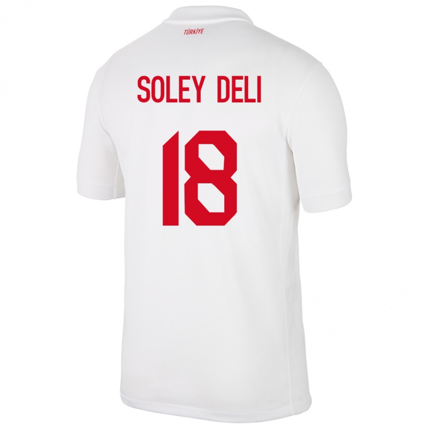 ילדים כדורגל טורקיה Dilara Soley Deli #18 לבן ג'רזי ביתית 24-26