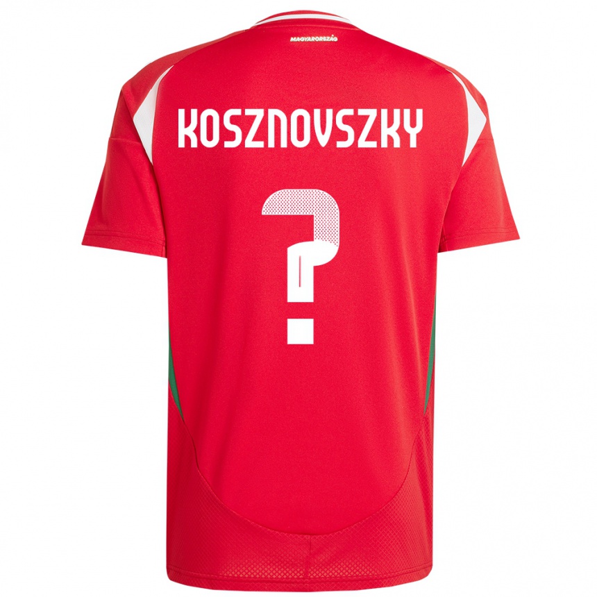 ילדים כדורגל הונגריה Márk Kosznovszky #0 אָדוֹם ג'רזי ביתית 24-26