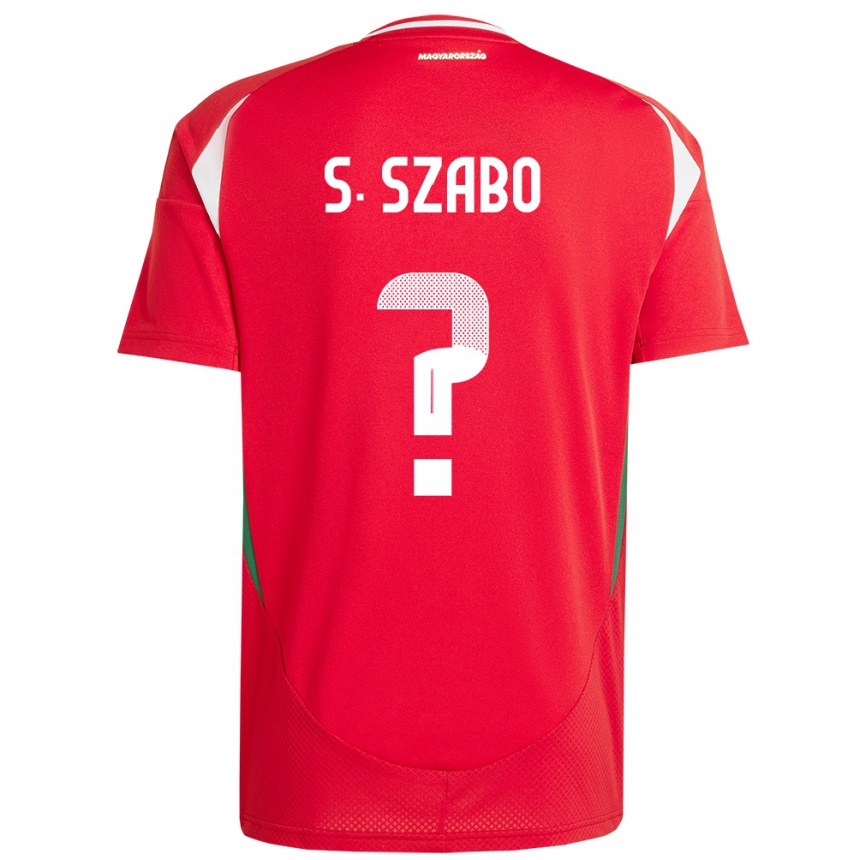 ילדים כדורגל הונגריה Szilárd Szabó #0 אָדוֹם ג'רזי ביתית 24-26