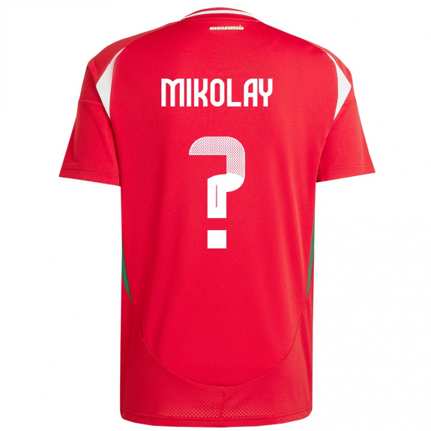 ילדים כדורגל הונגריה Timóteus Mikolay #0 אָדוֹם ג'רזי ביתית 24-26