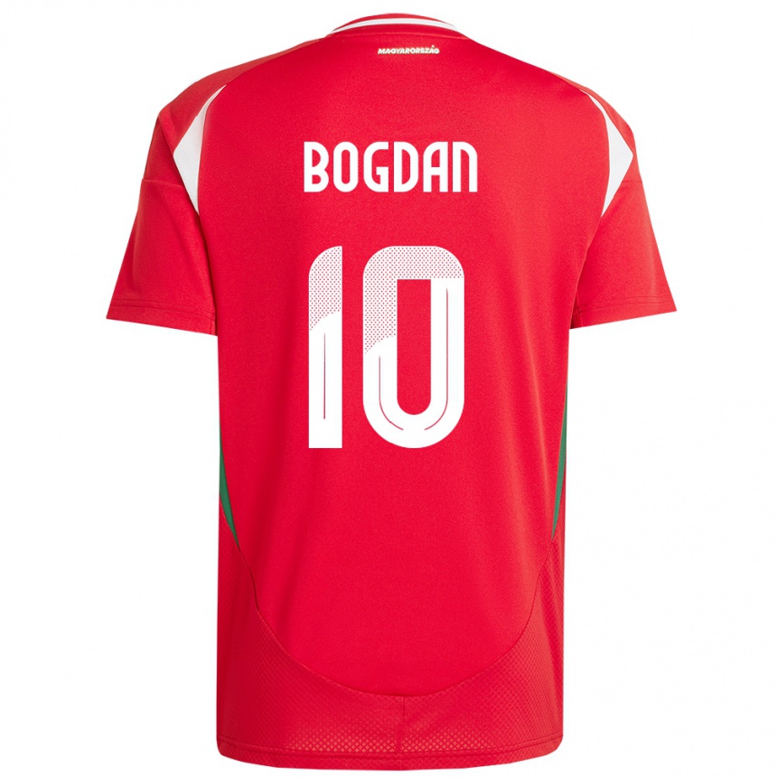 ילדים כדורגל הונגריה Hunor Bogdán #10 אָדוֹם ג'רזי ביתית 24-26