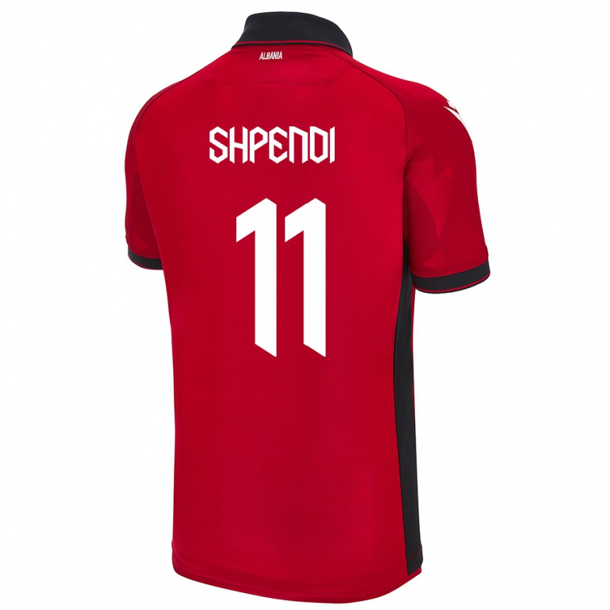 ילדים כדורגל אלבניה Stiven Shpendi #11 אָדוֹם ג'רזי ביתית 24-26