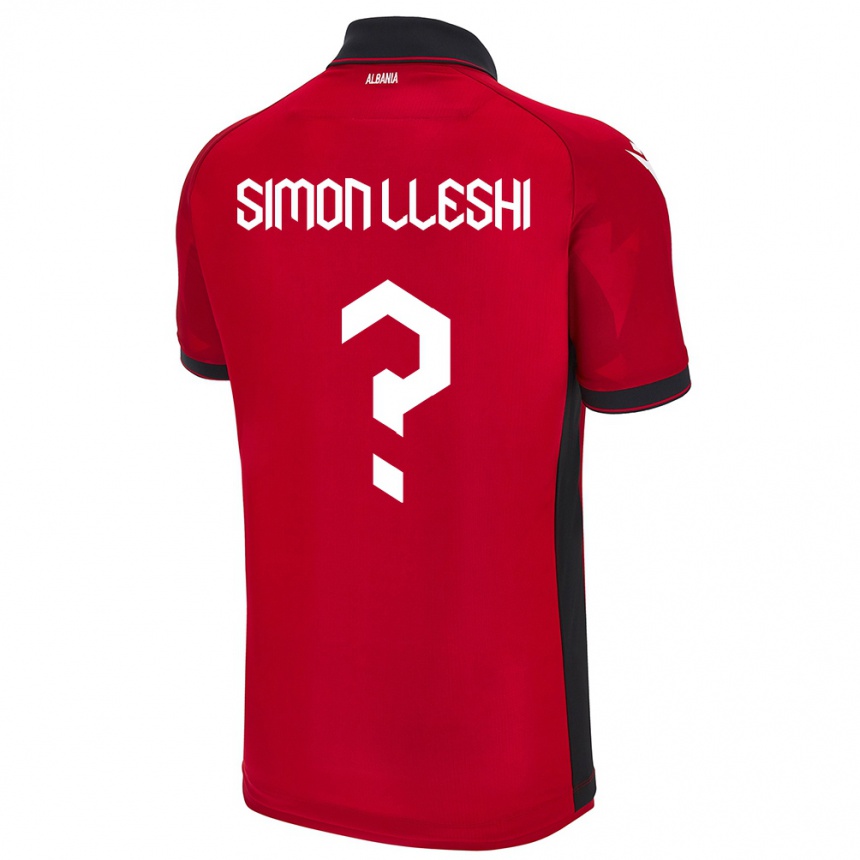ילדים כדורגל אלבניה Simon Lleshi #0 אָדוֹם ג'רזי ביתית 24-26