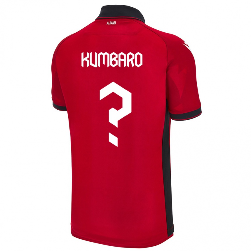 ילדים כדורגל אלבניה Alvi Kumbaro #0 אָדוֹם ג'רזי ביתית 24-26