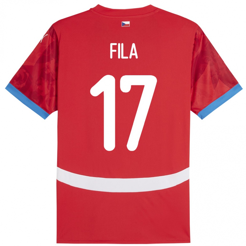 ילדים כדורגל צ'כיה Lukas Fila #17 אָדוֹם ג'רזי ביתית 24-26
