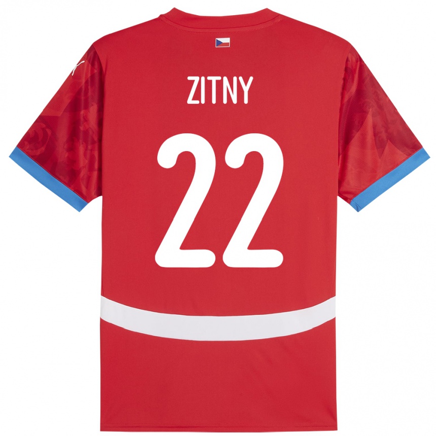 ילדים כדורגל צ'כיה מאטיי זיטני #22 אָדוֹם ג'רזי ביתית 24-26