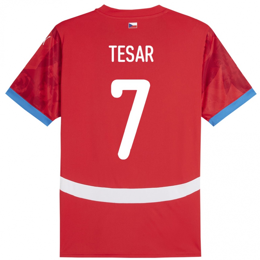 ילדים כדורגל צ'כיה Simon Tesar #7 אָדוֹם ג'רזי ביתית 24-26
