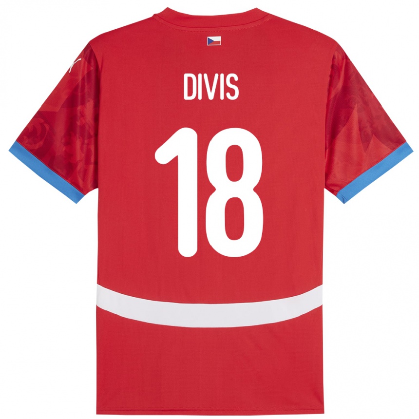 ילדים כדורגל צ'כיה Matej Divis #18 אָדוֹם ג'רזי ביתית 24-26