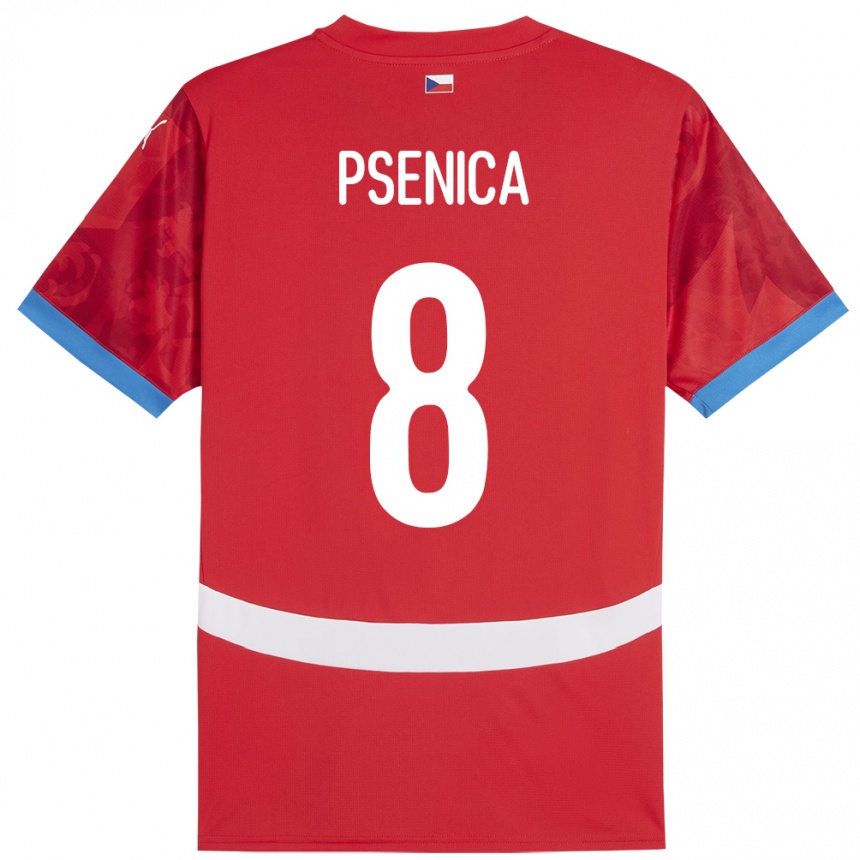 ילדים כדורגל צ'כיה Jiri Psenica #8 אָדוֹם ג'רזי ביתית 24-26