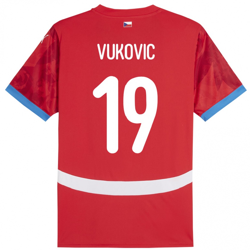 ילדים כדורגל צ'כיה Kristian Vukovic #19 אָדוֹם ג'רזי ביתית 24-26