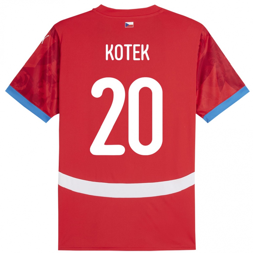 ילדים כדורגל צ'כיה Tomas Kotek #20 אָדוֹם ג'רזי ביתית 24-26