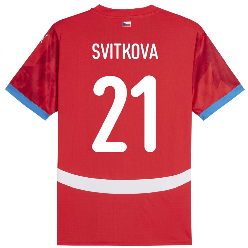 ילדים כדורגל צ'כיה Kateřina Svitková #21 אָדוֹם ג'רזי ביתית 24-26