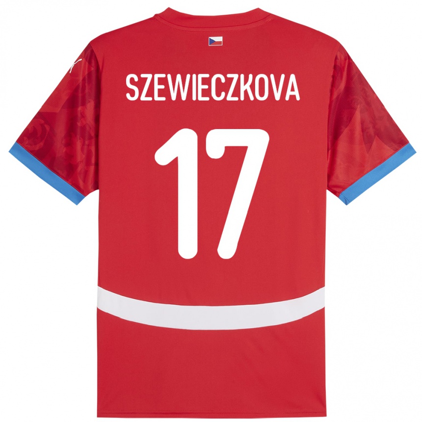 ילדים כדורגל צ'כיה Tereza Szewieczková #17 אָדוֹם ג'רזי ביתית 24-26