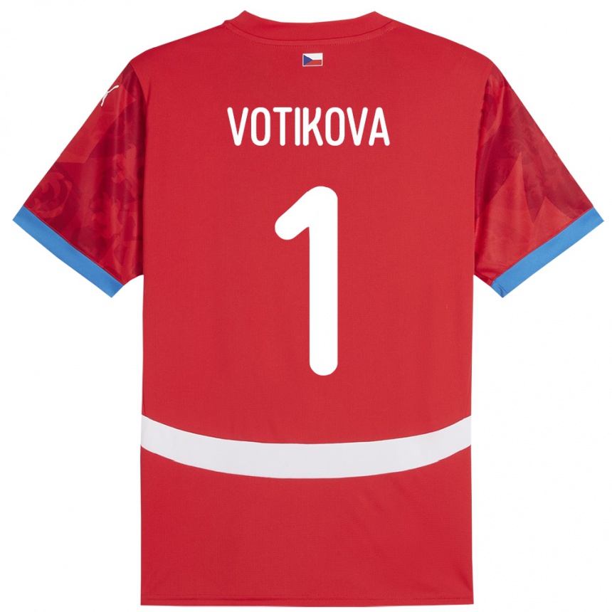 ילדים כדורגל צ'כיה Barbora Votíková #1 אָדוֹם ג'רזי ביתית 24-26