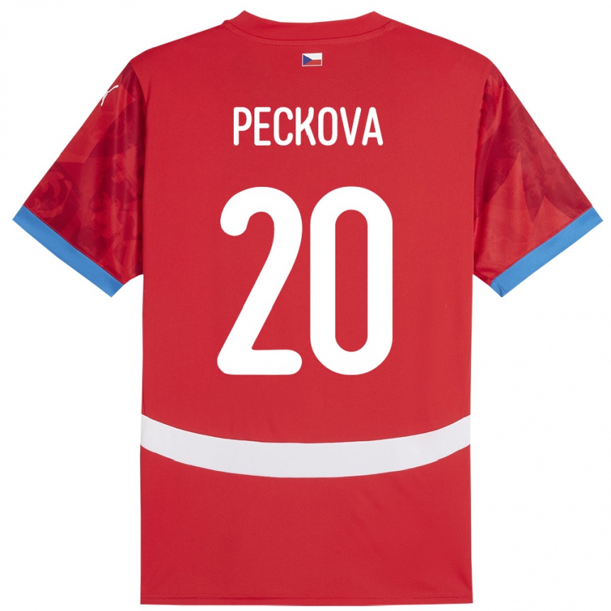 ילדים כדורגל צ'כיה Alena Pěčková #20 אָדוֹם ג'רזי ביתית 24-26