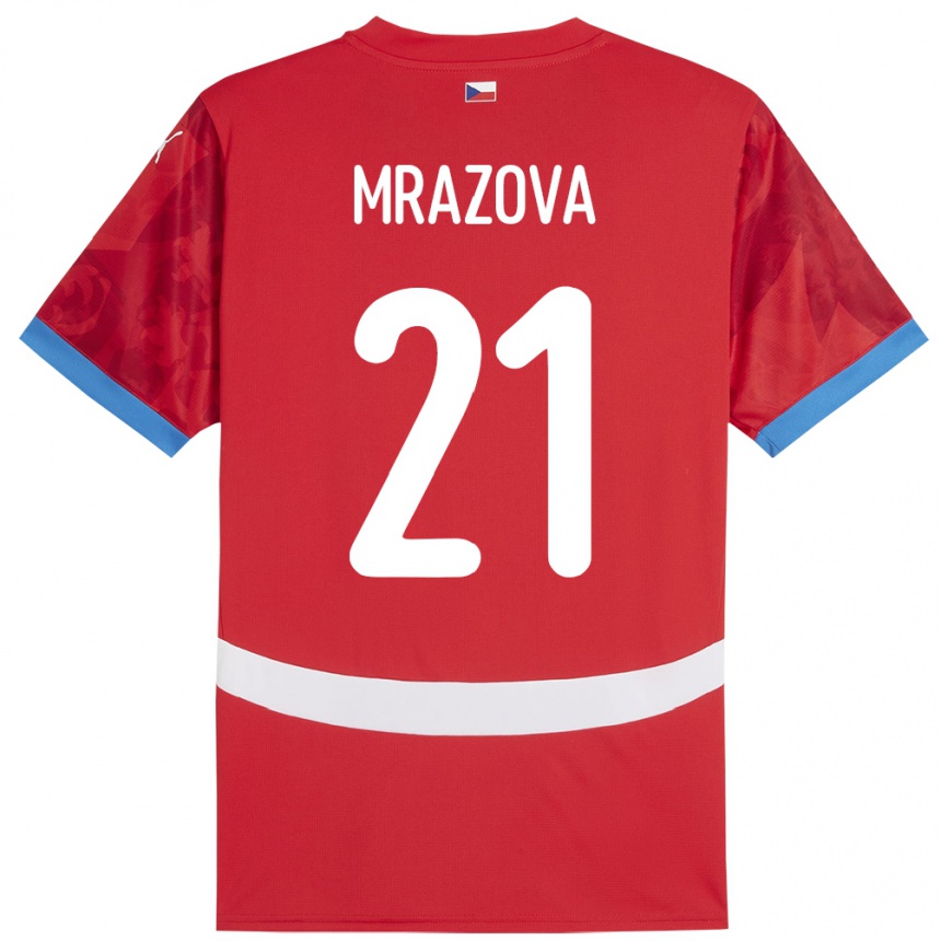 ילדים כדורגל צ'כיה Miroslava Mrázová #21 אָדוֹם ג'רזי ביתית 24-26