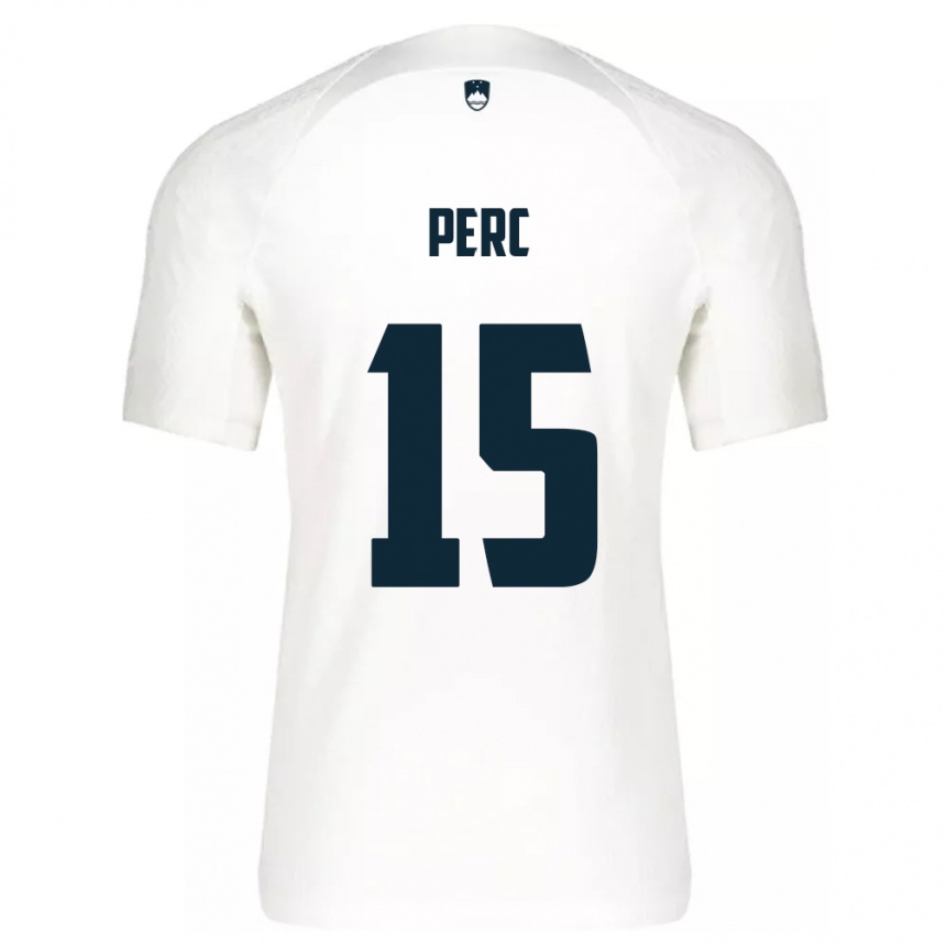 ילדים כדורגל סלובניה Nick Perc #15 לבן ג'רזי ביתית 24-26