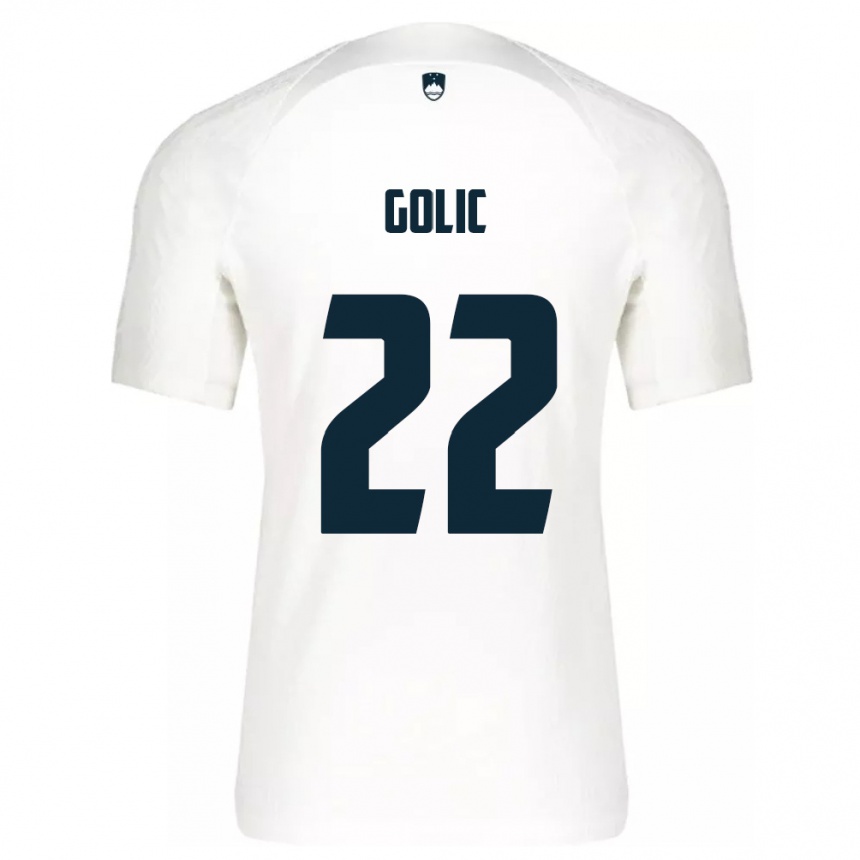 ילדים כדורגל סלובניה Tilen Golic #22 לבן ג'רזי ביתית 24-26