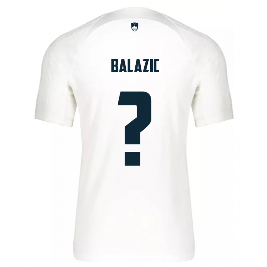 ילדים כדורגל סלובניה Jan Balazic #0 לבן ג'רזי ביתית 24-26