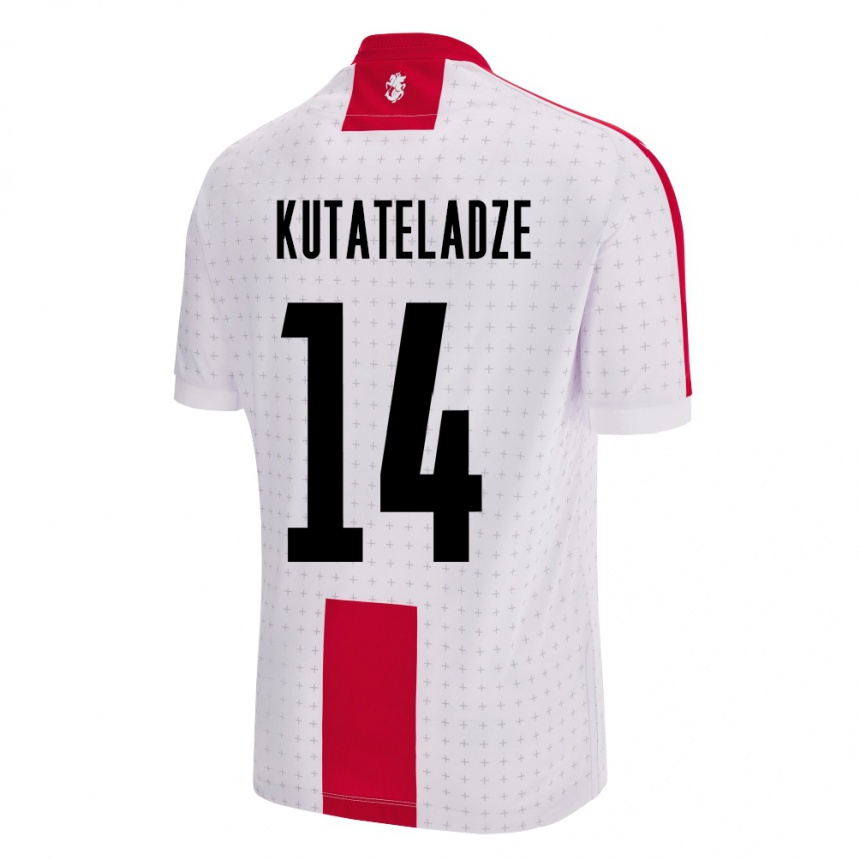 ילדים כדורגל גאורגיה Alexandre Kutateladze #14 לבן ג'רזי ביתית 24-26