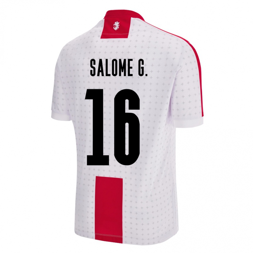 ילדים כדורגל גאורגיה Salome Gasviani #16 לבן ג'רזי ביתית 24-26