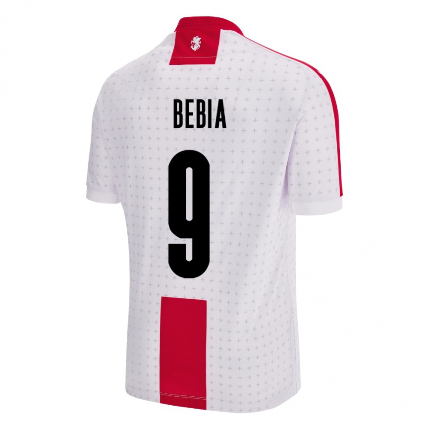 ילדים כדורגל גאורגיה Maiko Bebia #9 לבן ג'רזי ביתית 24-26