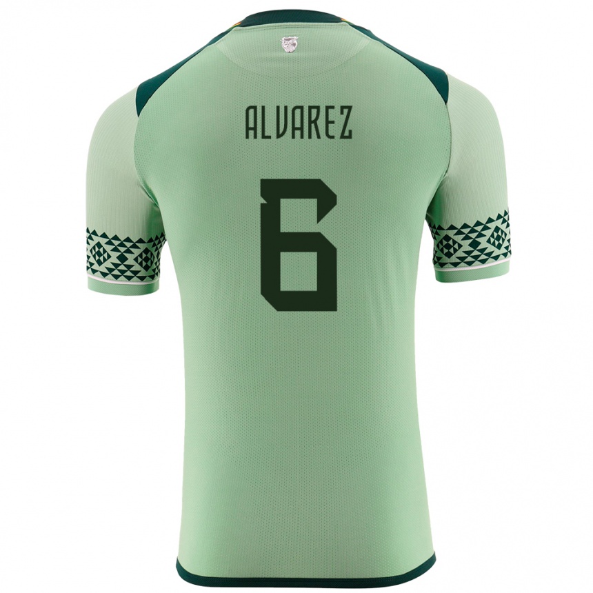 ילדים כדורגל בוליביה Eduardo Álvarez #6 ירוק בהיר ג'רזי ביתית 24-26