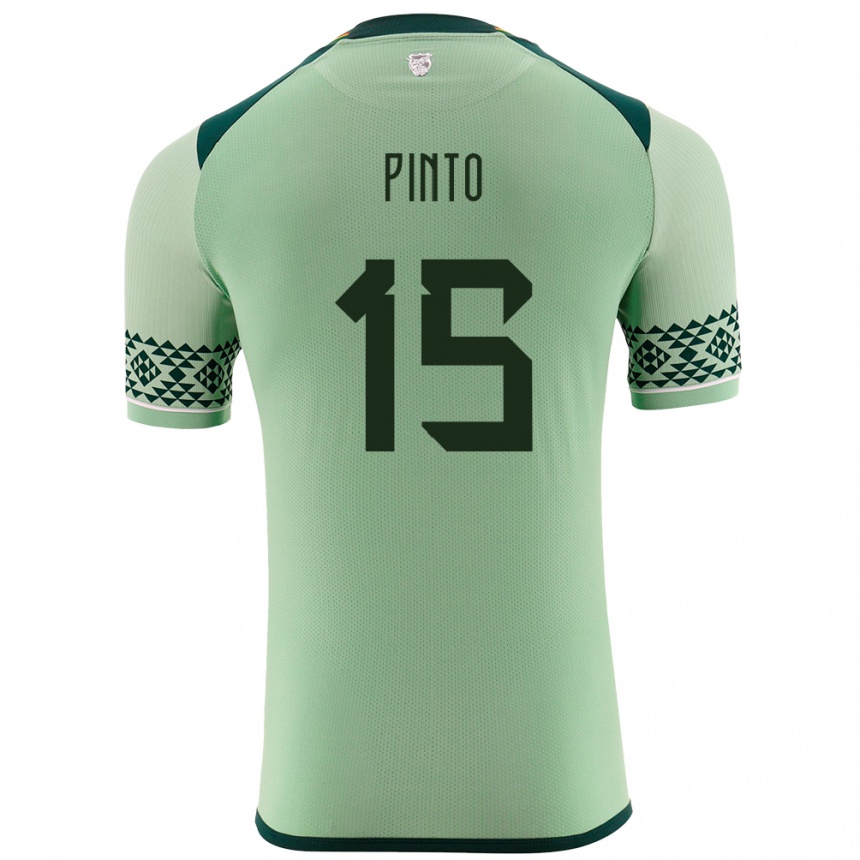 ילדים כדורגל בוליביה Ariel Pinto #15 ירוק בהיר ג'רזי ביתית 24-26
