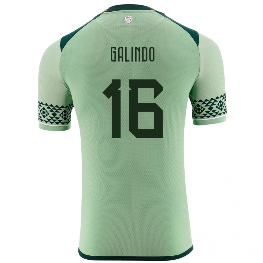 ילדים כדורגל בוליביה Matías Galindo #16 ירוק בהיר ג'רזי ביתית 24-26