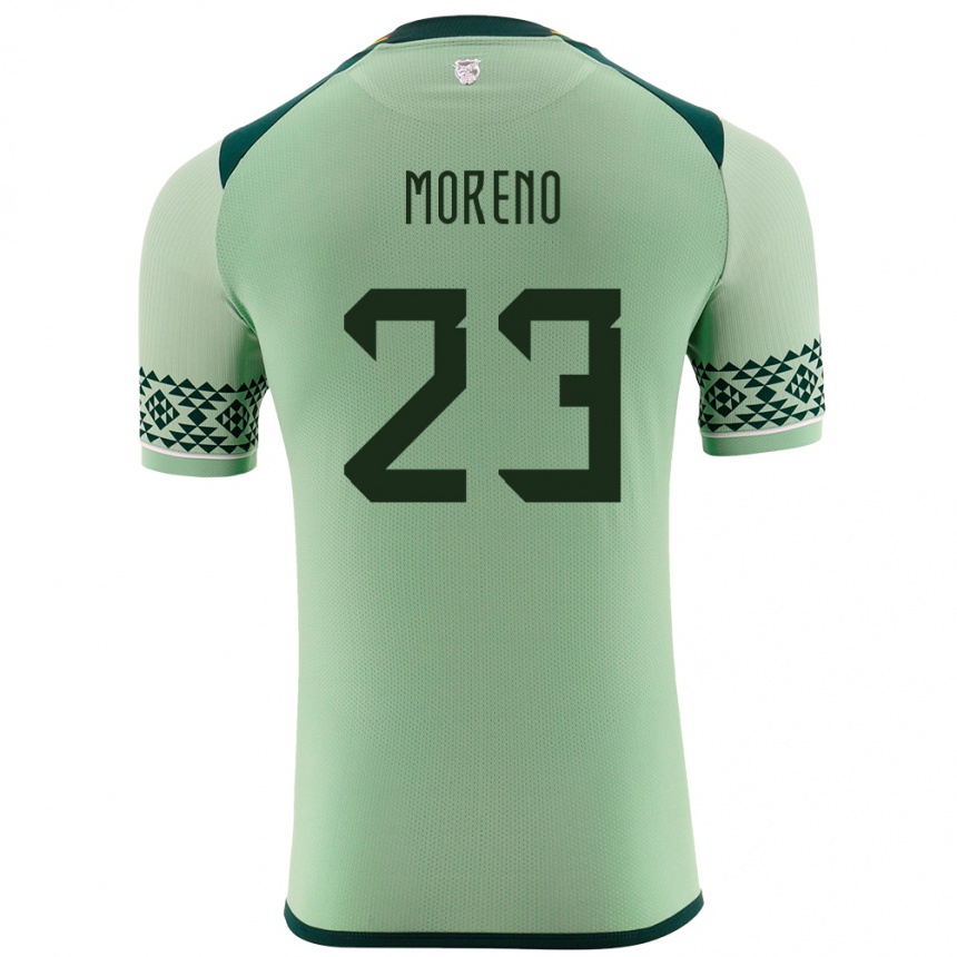 ילדים כדורגל בוליביה Leonel Moreno #23 ירוק בהיר ג'רזי ביתית 24-26