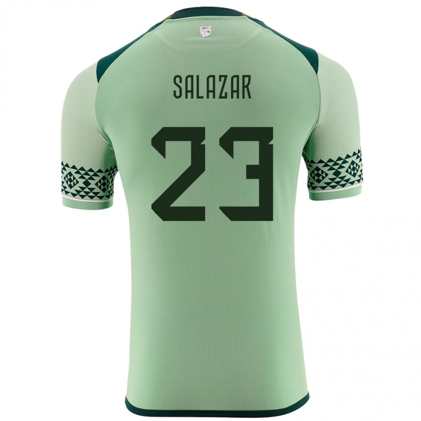 ילדים כדורגל בוליביה Alba Salazar #23 ירוק בהיר ג'רזי ביתית 24-26