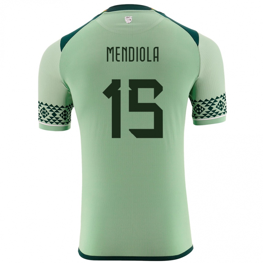 ילדים כדורגל בוליביה Aidé Mendiola #15 ירוק בהיר ג'רזי ביתית 24-26