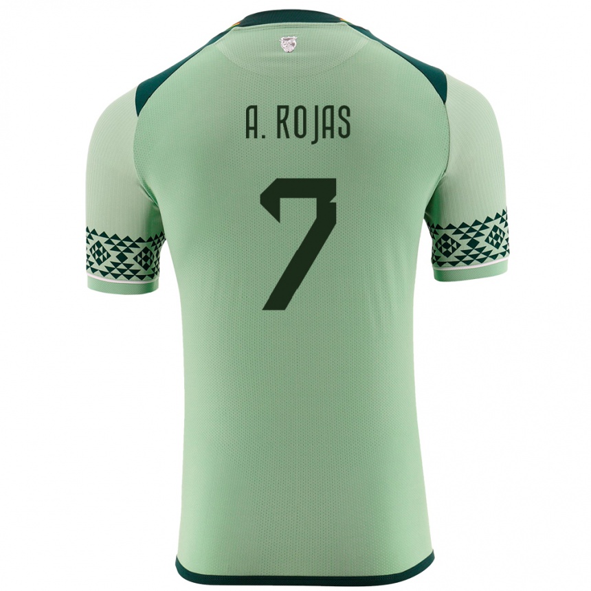 ילדים כדורגל בוליביה Ana Paula Rojas #7 ירוק בהיר ג'רזי ביתית 24-26