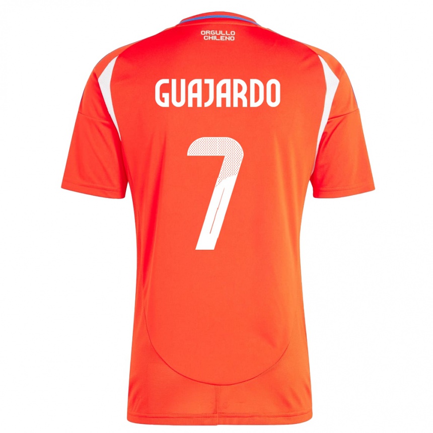 ילדים כדורגל צ'ילה Paolo Guajardo #7 אָדוֹם ג'רזי ביתית 24-26