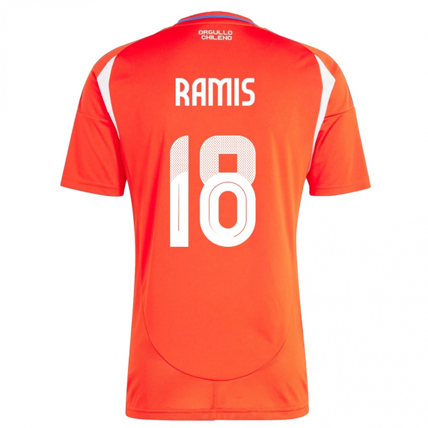 ילדים כדורגל צ'ילה Oliver Ramis #18 אָדוֹם ג'רזי ביתית 24-26