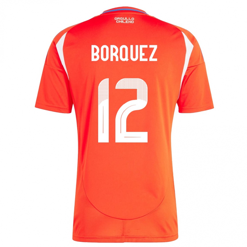 ילדים כדורגל צ'ילה Gabriela Bórquez #12 אָדוֹם ג'רזי ביתית 24-26