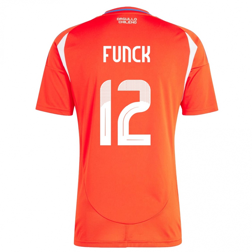 ילדים כדורגל צ'ילה Martina Funck #12 אָדוֹם ג'רזי ביתית 24-26