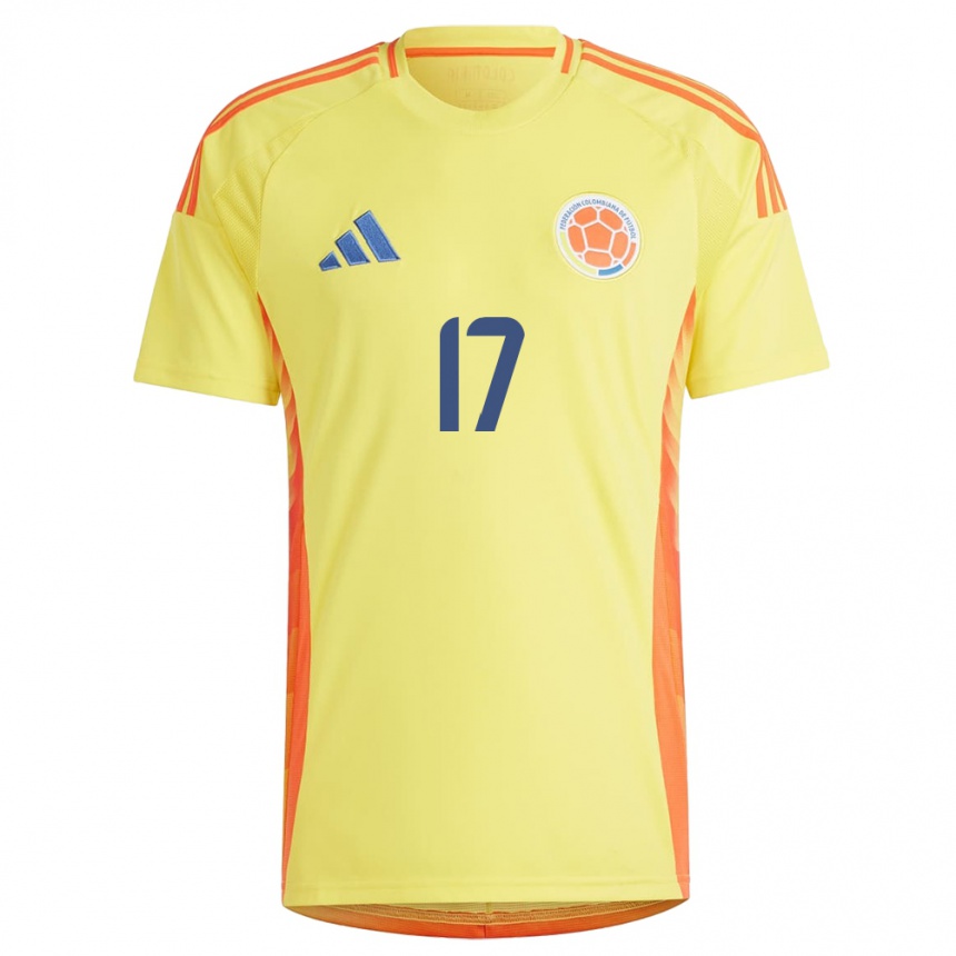 ילדים כדורגל קולומביה Johan Mojica #17 צהוב ג'רזי ביתית 24-26