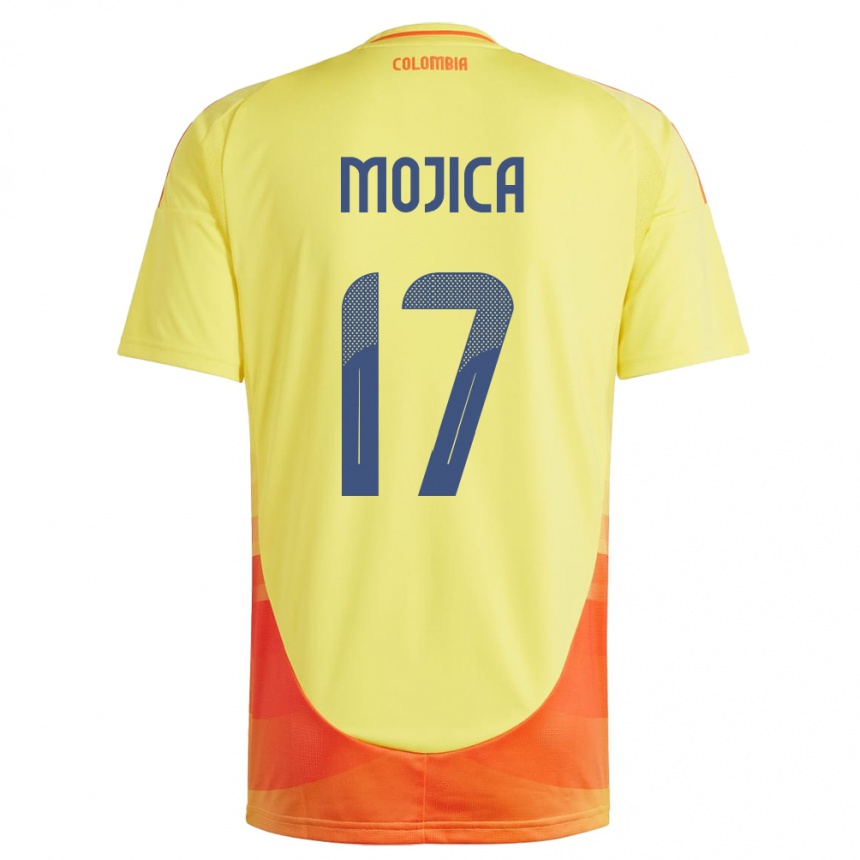 ילדים כדורגל קולומביה Johan Mojica #17 צהוב ג'רזי ביתית 24-26