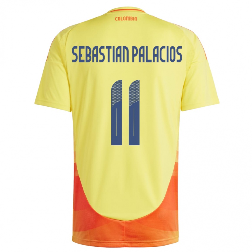 ילדים כדורגל קולומביה Juan Sebastián Palacios #11 צהוב ג'רזי ביתית 24-26