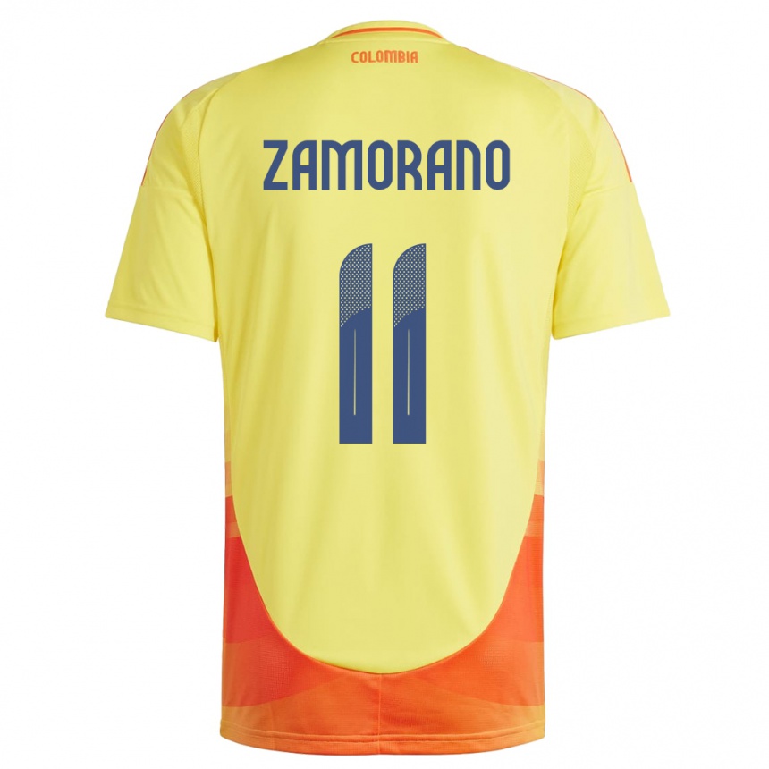 ילדים כדורגל קולומביה Mariana Zamorano #11 צהוב ג'רזי ביתית 24-26