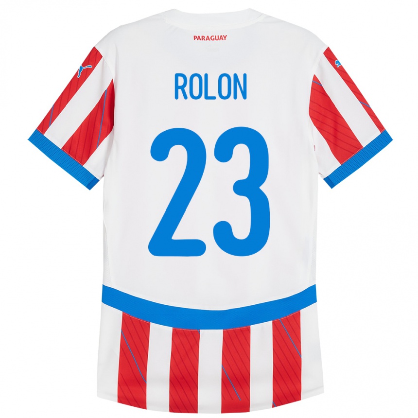 ילדים כדורגל פרגוואי Luis Rolón #23 לבן אדום ג'רזי ביתית 24-26
