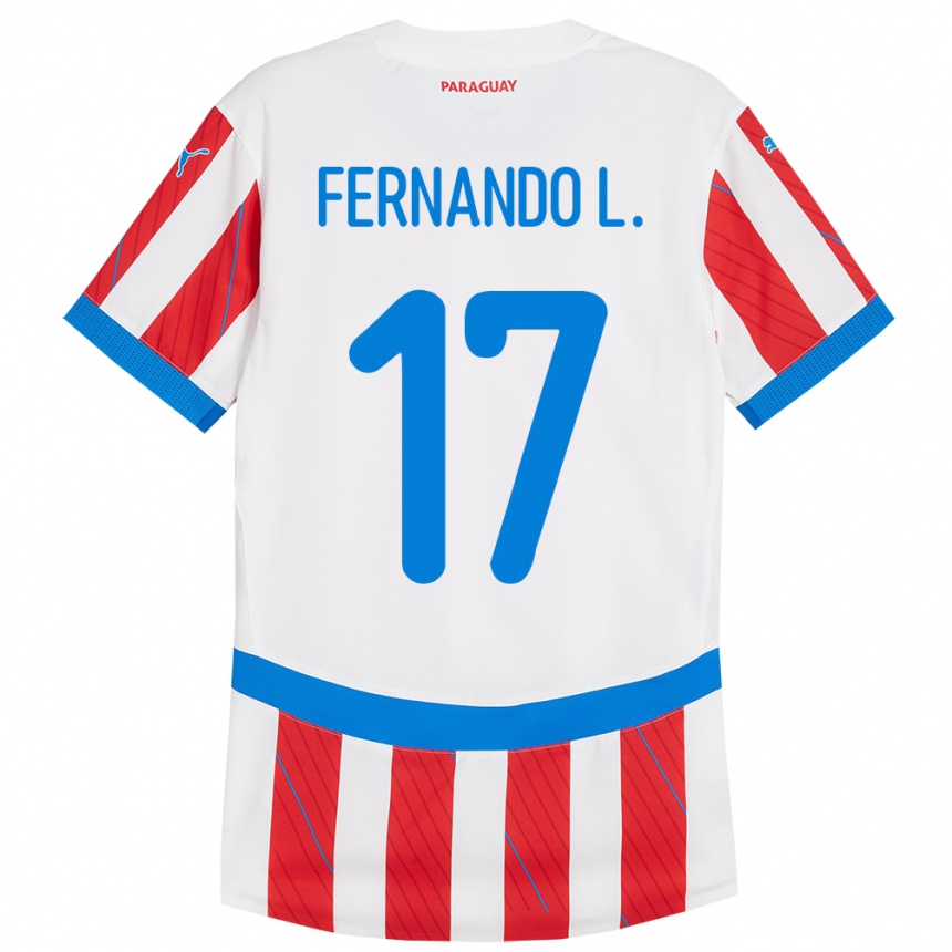 ילדים כדורגל פרגוואי Fernando Leguizamón #17 לבן אדום ג'רזי ביתית 24-26