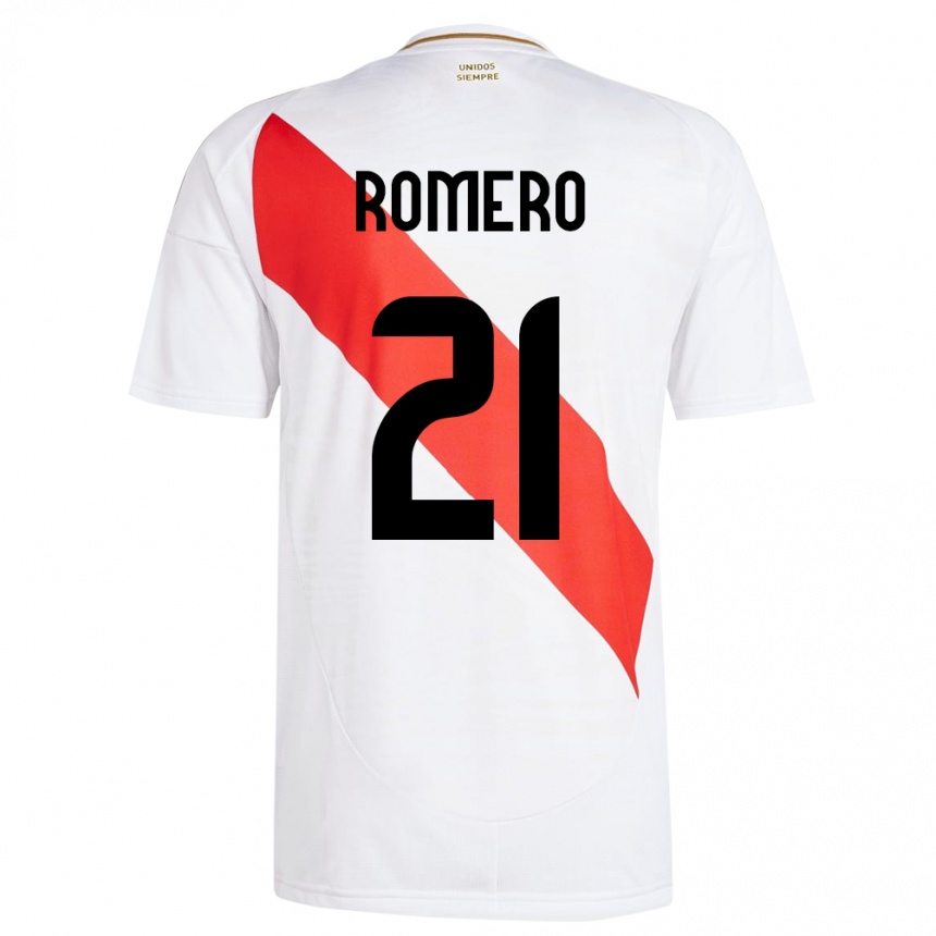 ילדים כדורגל פרו Diego Romero #21 לבן ג'רזי ביתית 24-26