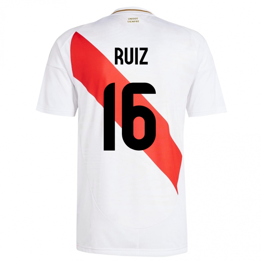 ילדים כדורגל פרו Birka Ruiz #16 לבן ג'רזי ביתית 24-26